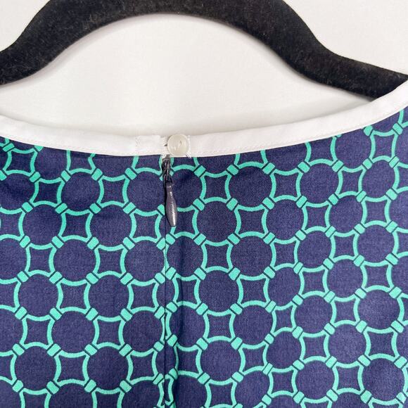 Miss B Tween 14 Navy Blue Green White Polka Dot Print Shift Dress Sleeveless - Picture 7 of 9